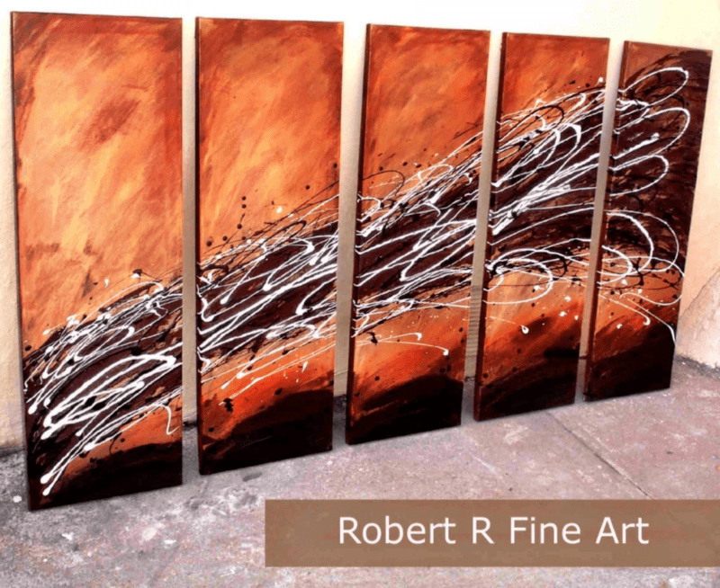 modern abstract paintings for sale artist original art bronze chocolate latte sunset