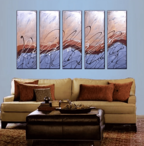modern abstract paintings for sale artist original art bronze chocolate latte sunset