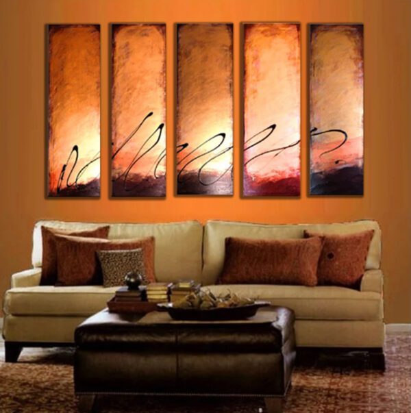 modern abstract paintings for sale artist original art bronze chocolate latte sunset