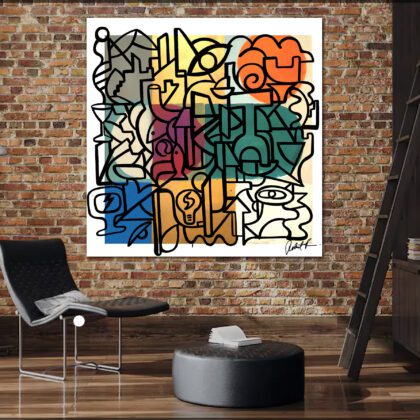 modern abstract street art graffiti black and white keith haring picasso matisse new york ny nyc los angeles ca original art sale