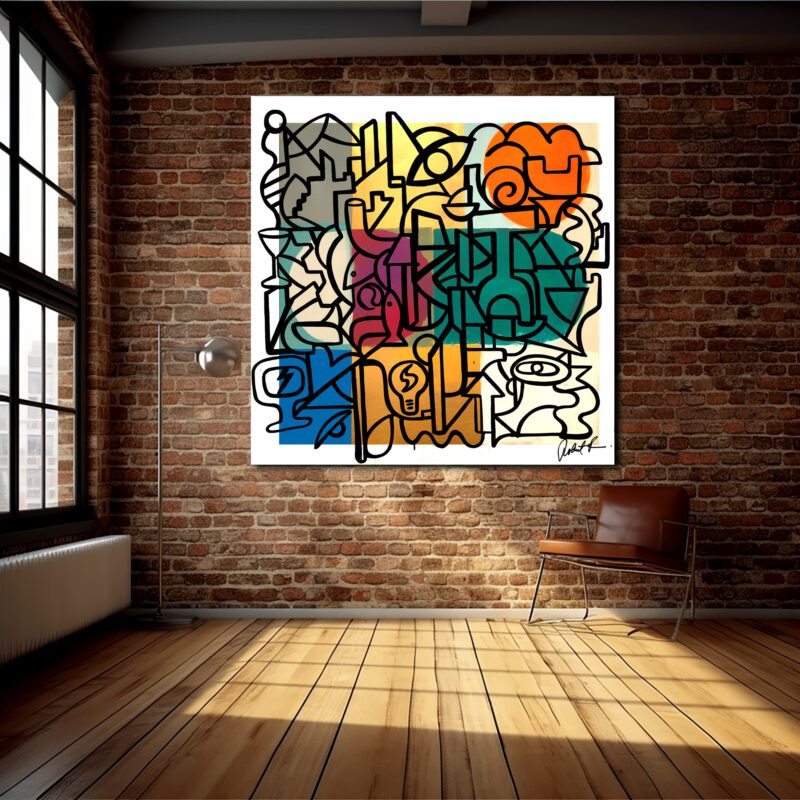 modern abstract street art graffiti black and white keith haring picasso matisse new york ny nyc los angeles ca original art sale