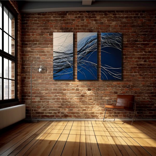 3 panel triptch wall art modern abstract art gallery artist art sale home or office art saatchi art sale blue ocean beach poured splashy art painting by robert r , Robert R paintings, art by Robert R