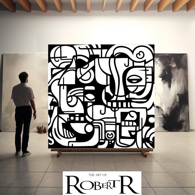 huge canvas original art black and white modern mid century, modernism, 3 panel triptych wall art modern abstract art gallery artist art sale home or office art saatchi art sale blue ocean beach poured splashy art painting by robert r , Robert R paintings, art by Robert R