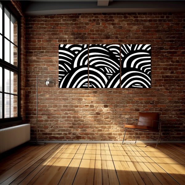 black and white modern mid century, modernism, 3 panel triptych wall art modern abstract art gallery artist art sale home or office art saatchi art sale blue ocean beach poured splashy art painting by robert r , Robert R paintings, art by Robert R