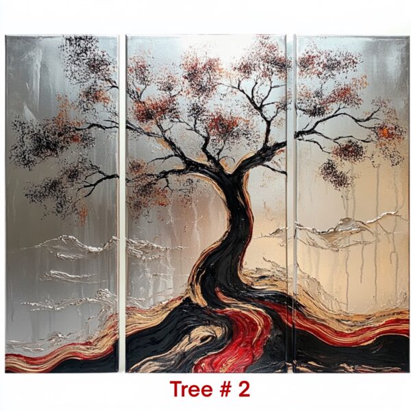 Art tree painting chocolate coffee espresso tan brown earthy 14k gold wall art decor home and furnishings original art sale online Art gallery artist bronze chocolate latte expresso coffee colorful art color multi panel canvas ready to hang ugallery
