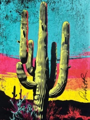 Yellow Sunset Cactus Artwork — Limited Edition by Robert R 🖼️