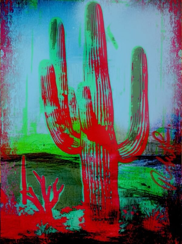 IMG_2503 Red Sunset Modern Cactus Artwork โ Limited Edition by Robert R ๐ผ๏ธ
