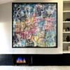Manhattan Midnight — Large-Scale Original Abstract Painting, 72 × 72 Inches ✅