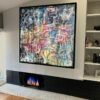 Manhattan Midnight — Large-Scale Original Abstract Painting, 72 × 72 Inches ✅