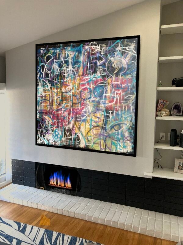 Manhattan Midnight — Large-Scale Original Abstract Painting, 72 × 72 Inches ✅