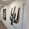 Original Black and White Saguaro SOLD 60 × 60 Inches 🔴