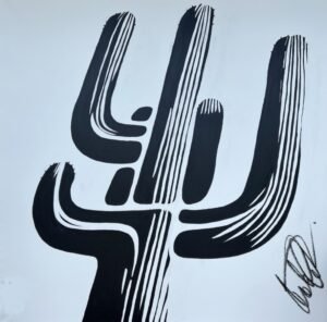 IMG_2539 Original Black and White Saguaro SOLD 60 Γ 60 Inches π΄