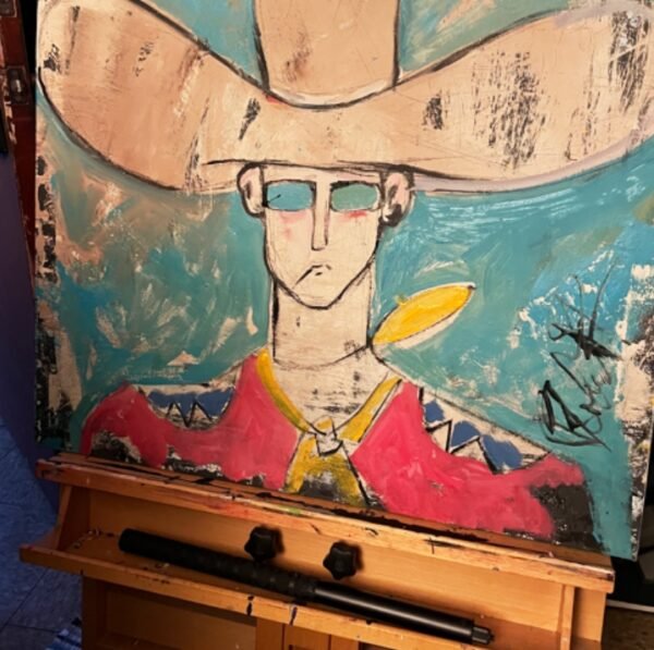 IMG_2646 Coltoff Cowboy Original — Signed Original Art Oil Painting, 32” x32 ” ✅