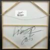 Robert R Fine Art – Gallery-Wrapped Canvas Back, Signature and Hanging Wire Back of a gallery-wrapped abstract painting by Robert R, showing wooden stretcher construction, hanging wire, dated artist signature, and Robert R Fine Art contact tag.
