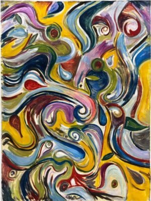 IMG_6707 Martini Sunday โ Signed Original Art Abstract Oil Painting, 48โx36โ โ